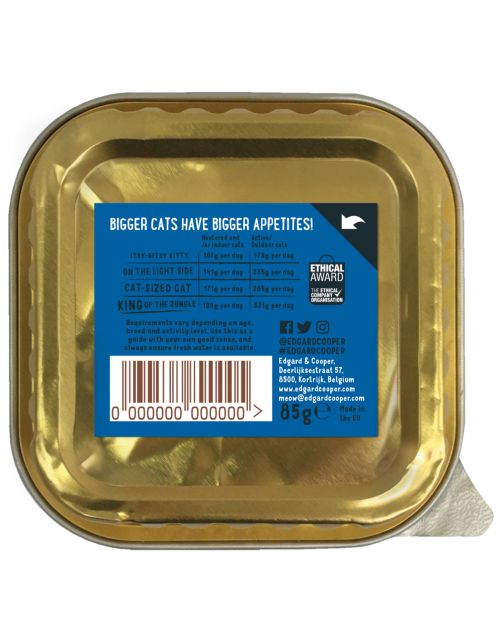 Edgard&Cooper Kuipje Adult 85 g - Kattenvoer