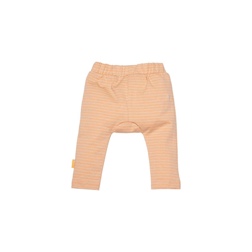 BESS baby gestreepte regular fit legging oranje/lichtgeel