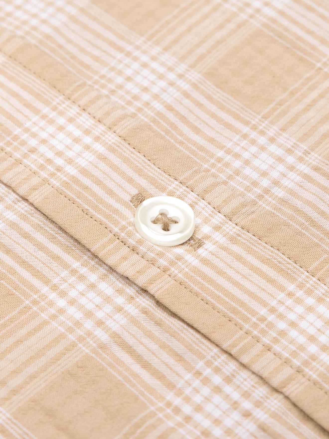 Chemise Jason en seersucker sable- Col Boutonné