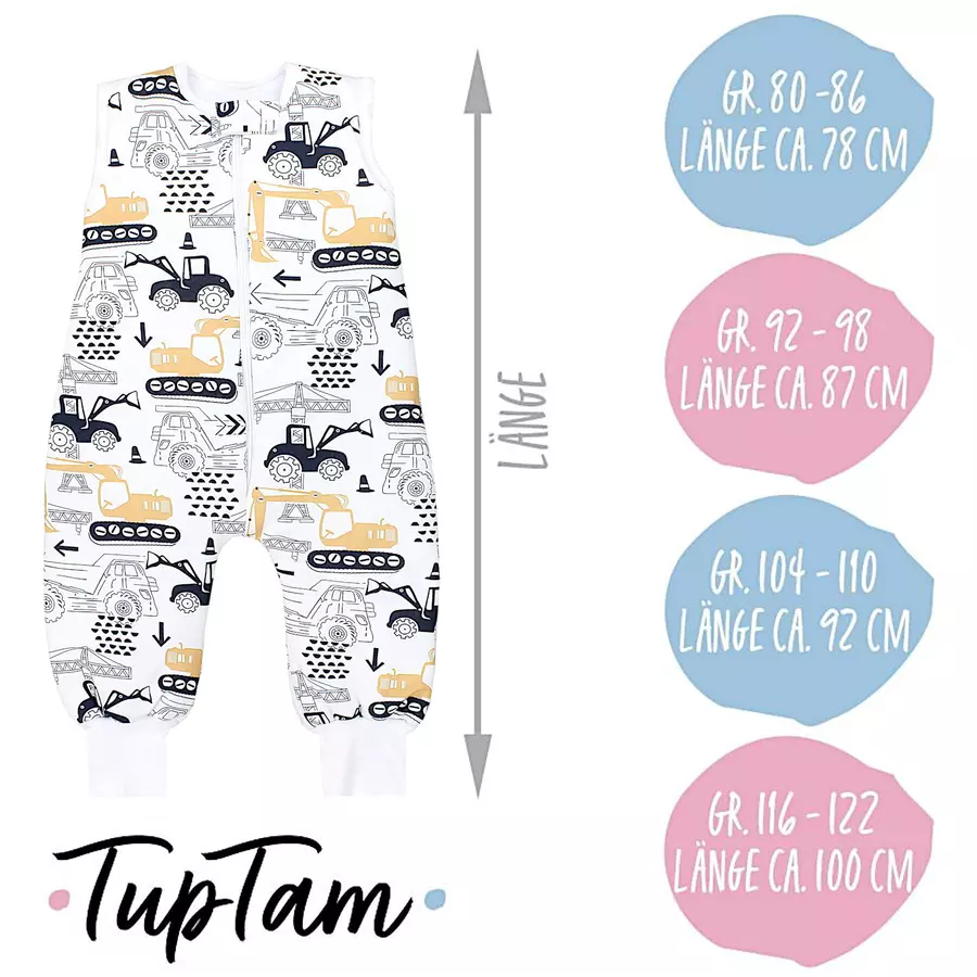 TupTam Baby  Winter Schlafsack mit Beinen 2,5 Tog schwarzgelb