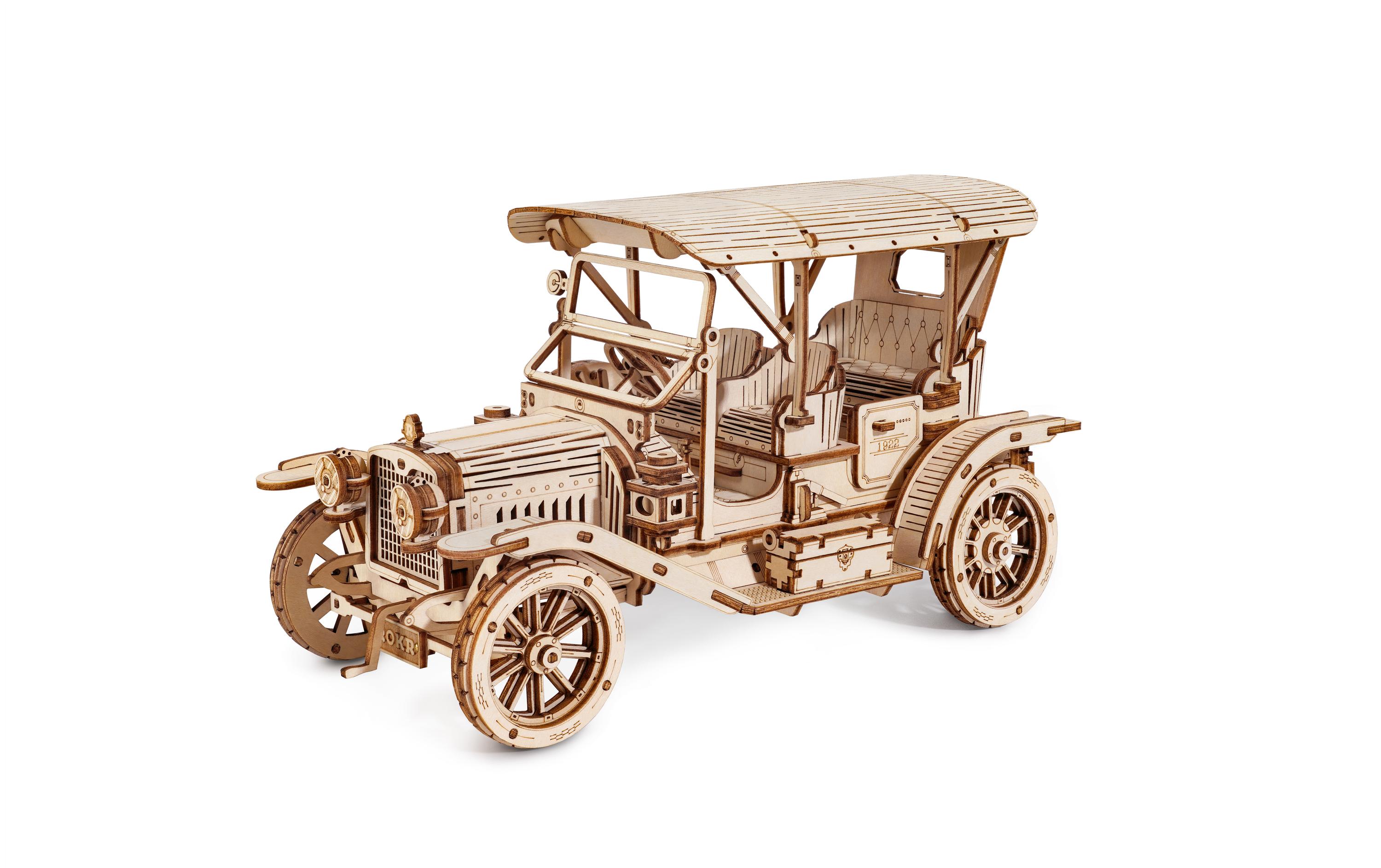 Bausatz Vintage Auto3D-Puzzle aus lasergeschnittenen Holzteilen