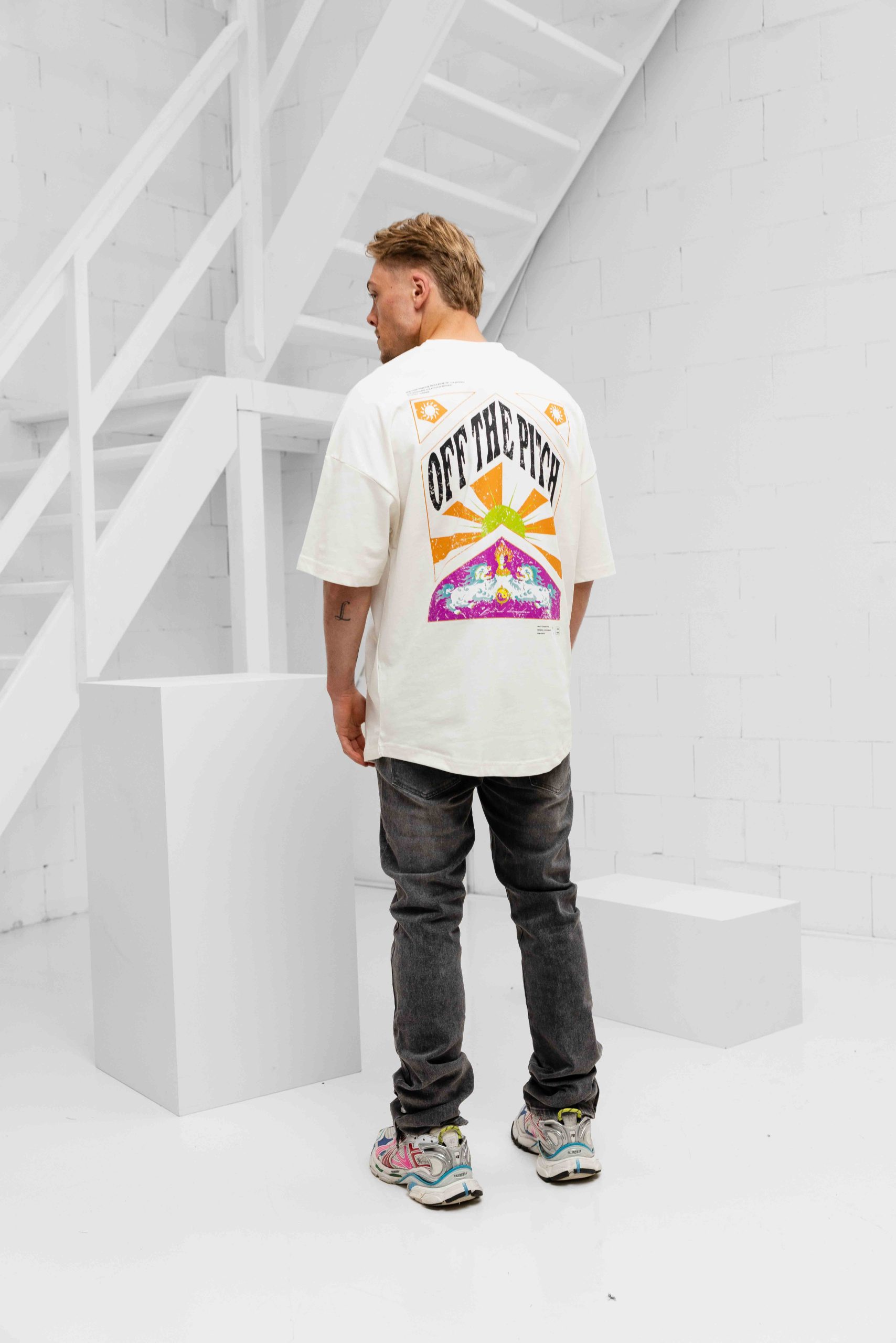 Off The Pitch Season Oversized T-Shirt Heren Wit