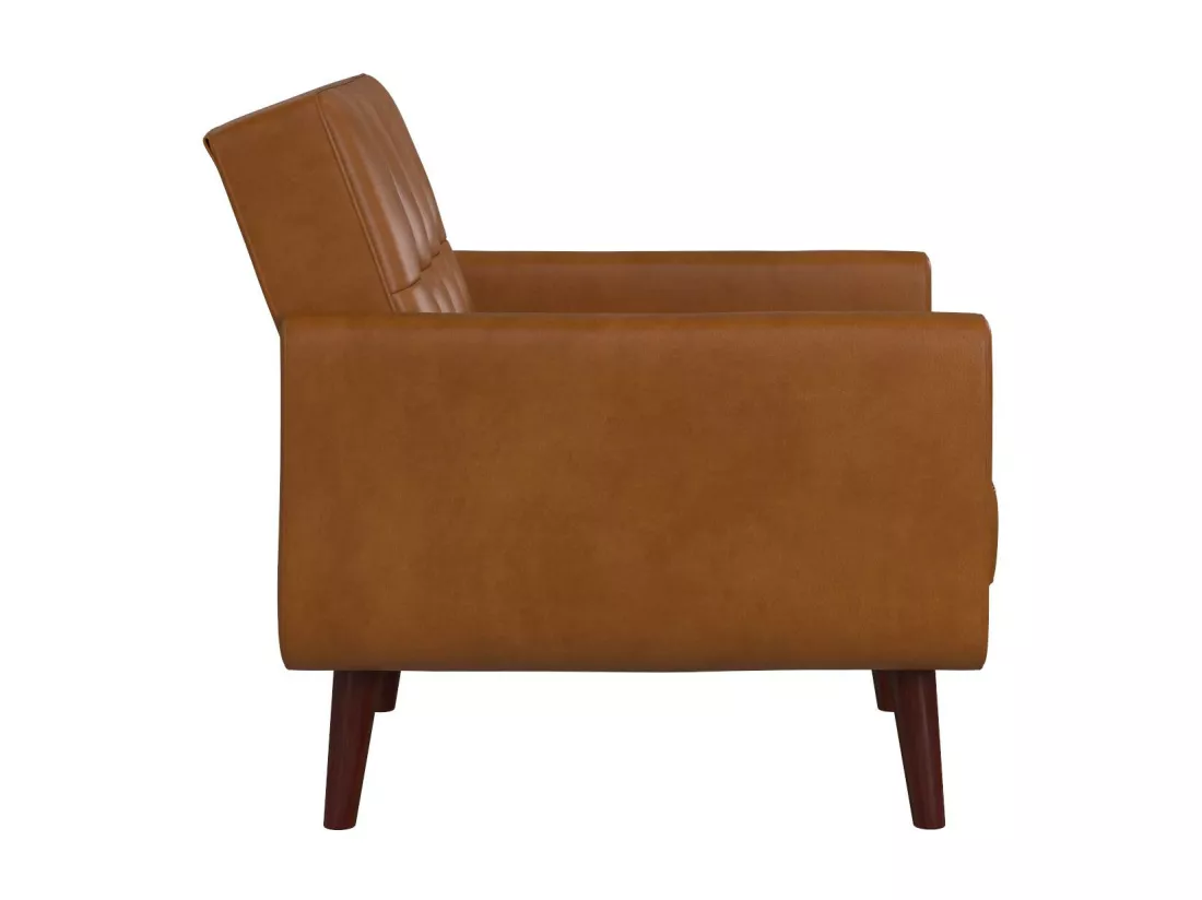 Nola | Chaise d'appoint en faux cuir camel