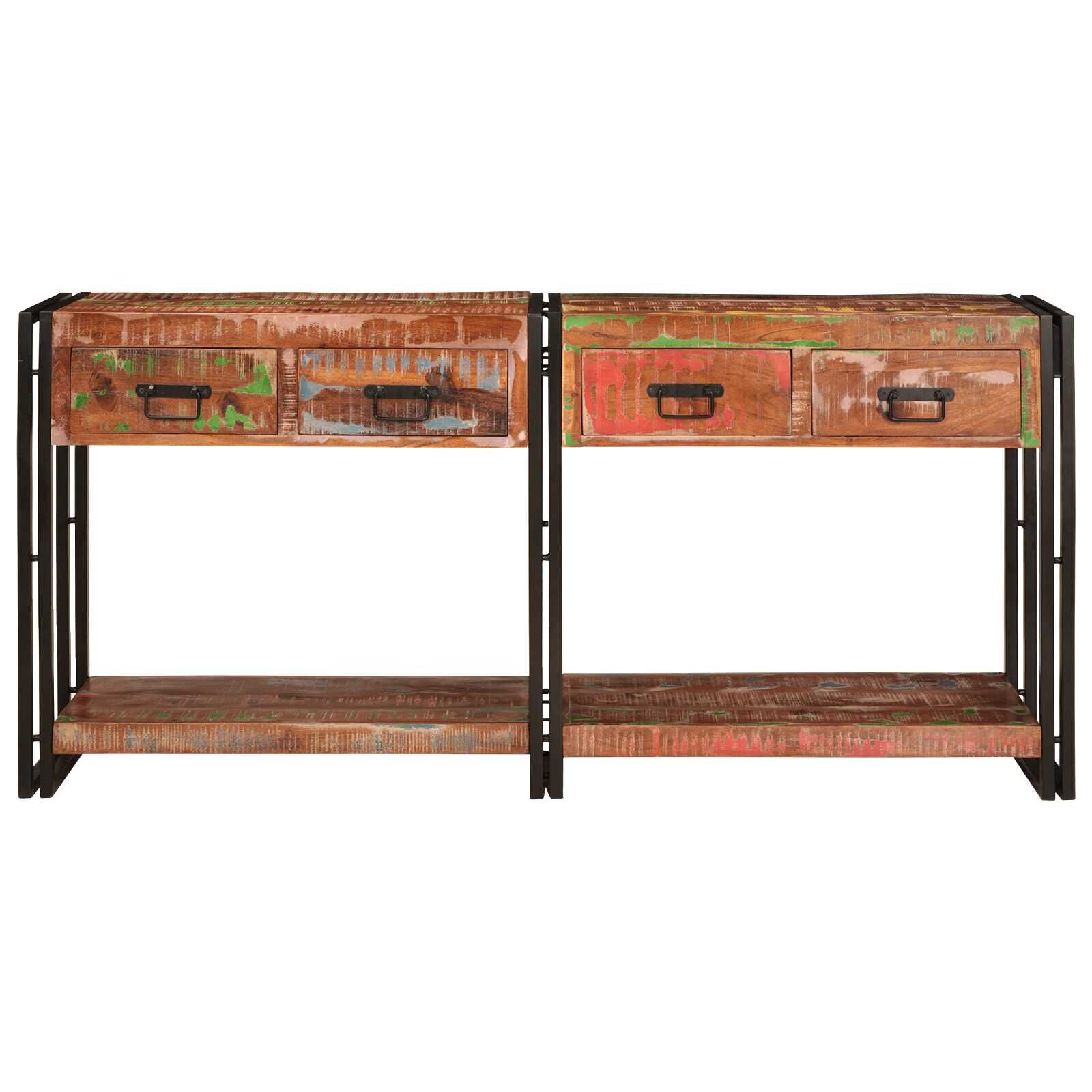 vidaXL Consoletafelset met lades 2 st. Multicolor