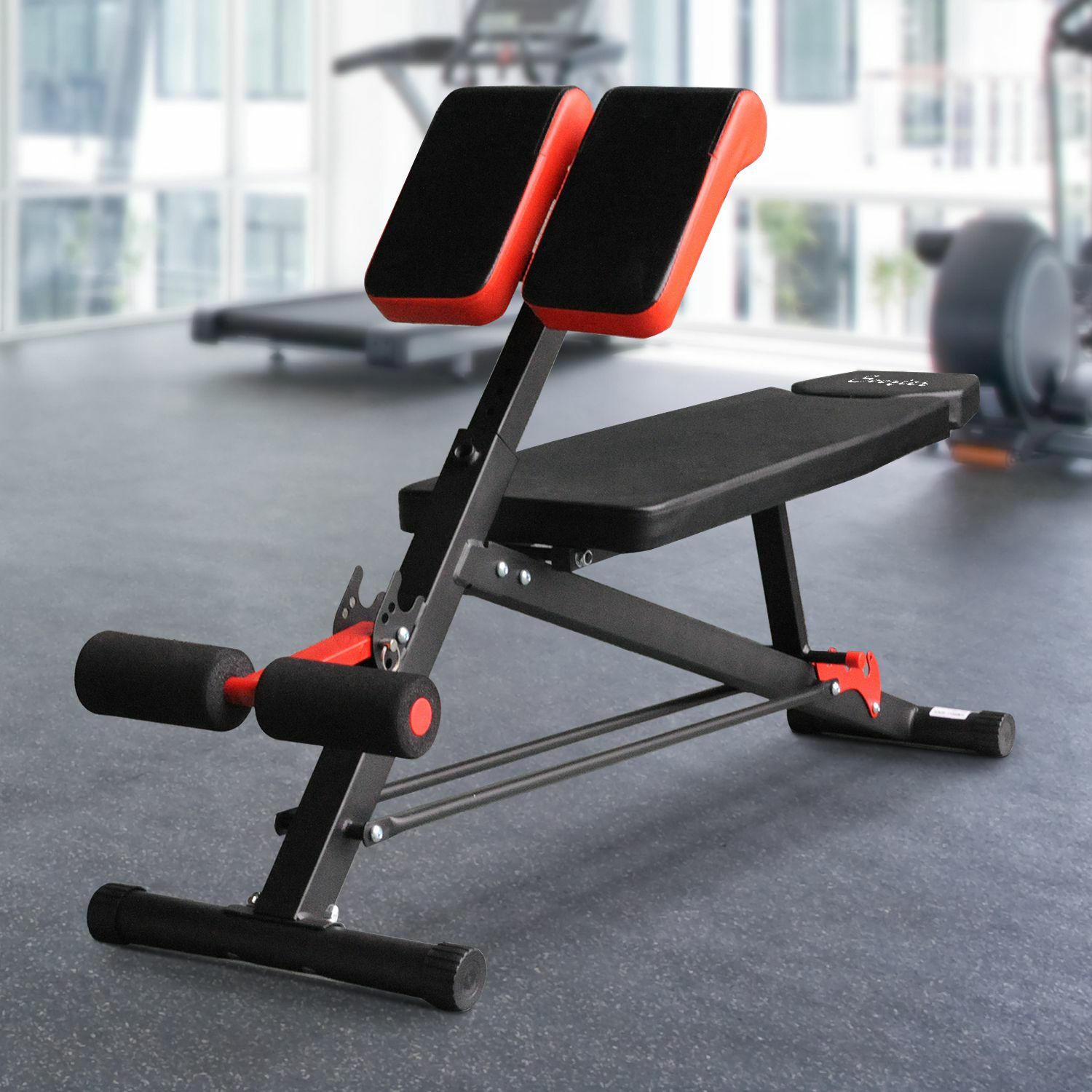 HOMCOM Multifunktionale Trainingsbank schwarz, rot 64 x 146 x 73,5-85 cm (BxTxH)