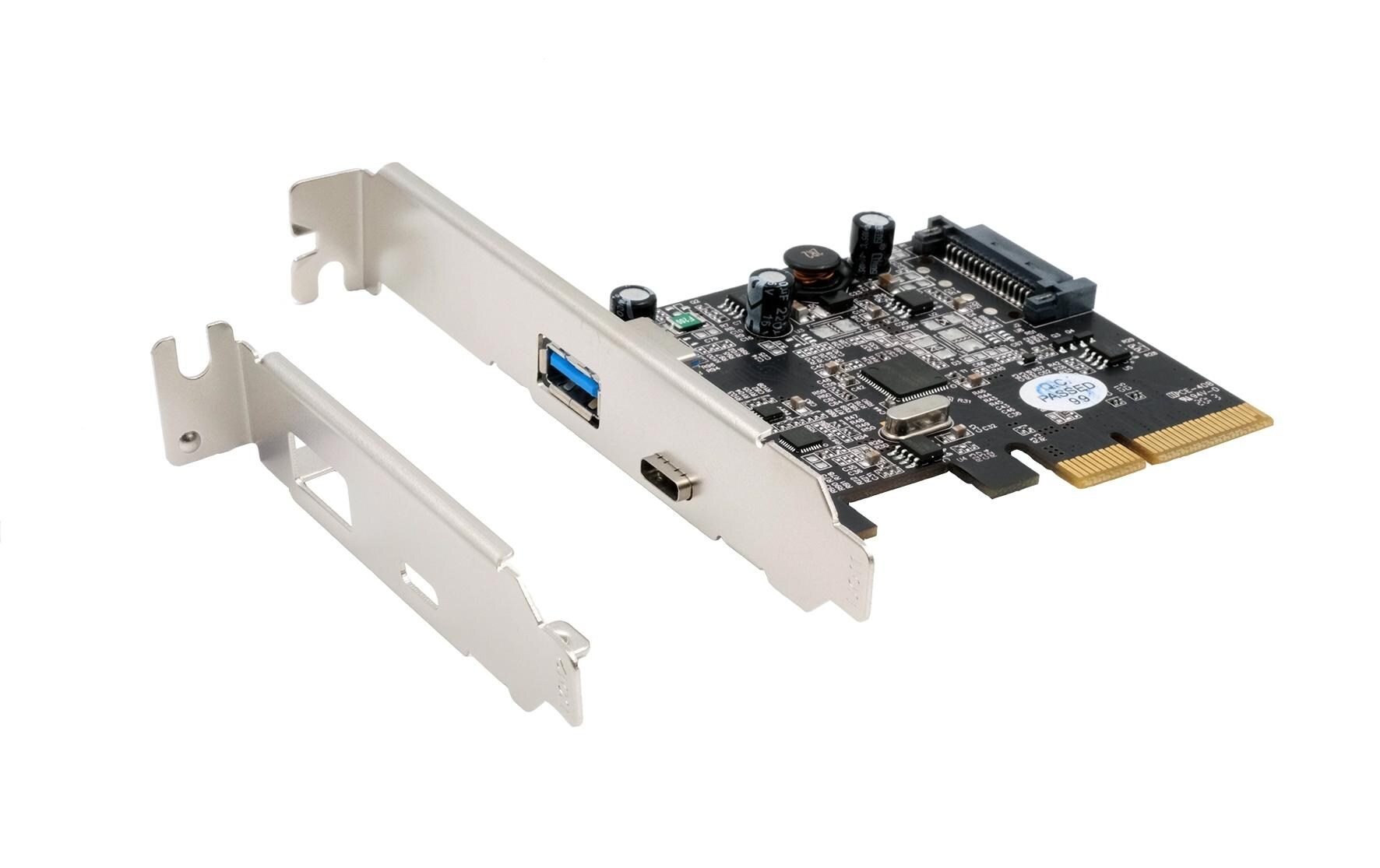 PCI-Express-Karte EX-12002-2PCIe-Schnittstellenerweiterung mit USB-A- und USB-C-Anschluss