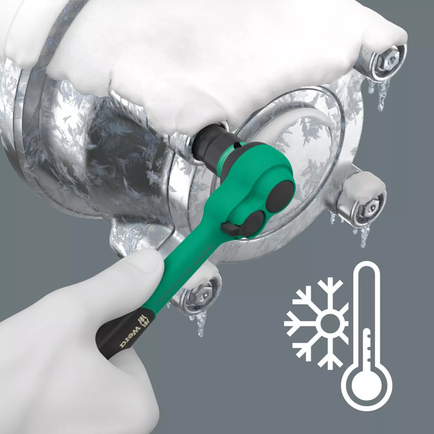Wera 05005540001 8010 B Zyklop Comfort ratel, voorzien van omschakelpal en 3/8