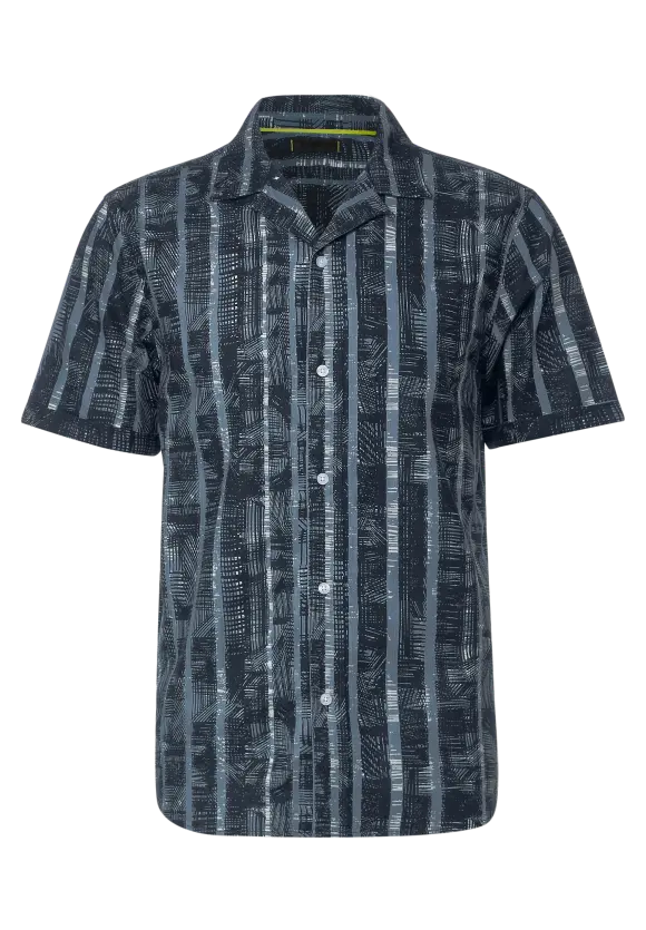 Bedrucktes Resort Hemd - deep sea blue