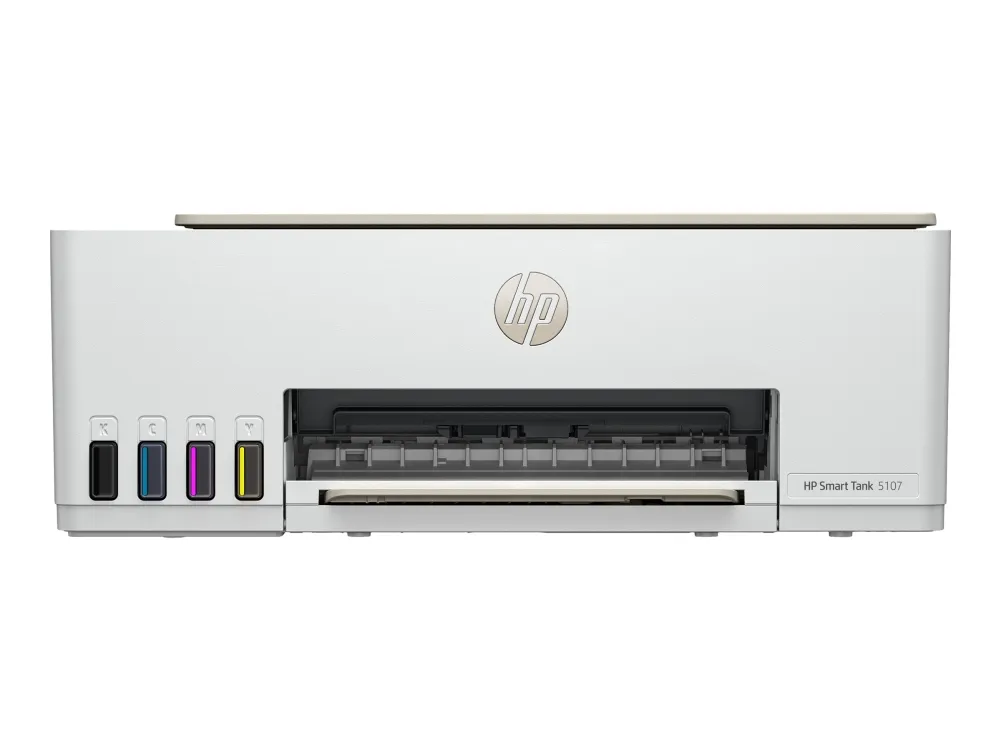 HP Smart Tank 5107 All-in-One - Multifunktionsprinter - farve - blækprinter - kan genopfyldes - Legal (216 x 356 mm) (original) - A4/Legal (medie) - op til 10 spm (kopiering) - op til 12 spm (udskriver) - 100 ark - USB 2.0, Wi-Fi(n), Bluetooth