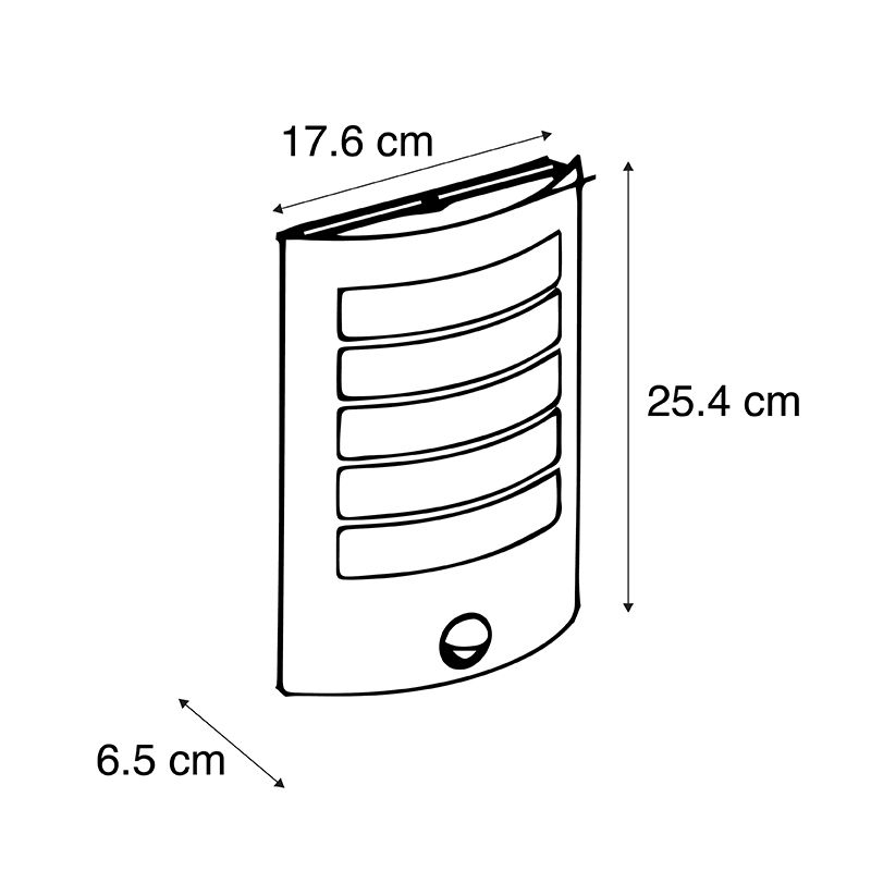 Buiten wandlamp zwart IP44 met bewegingssensor - Miro