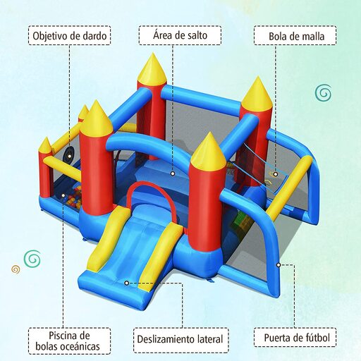 Castelo inflável Costway com escorregador e bomba