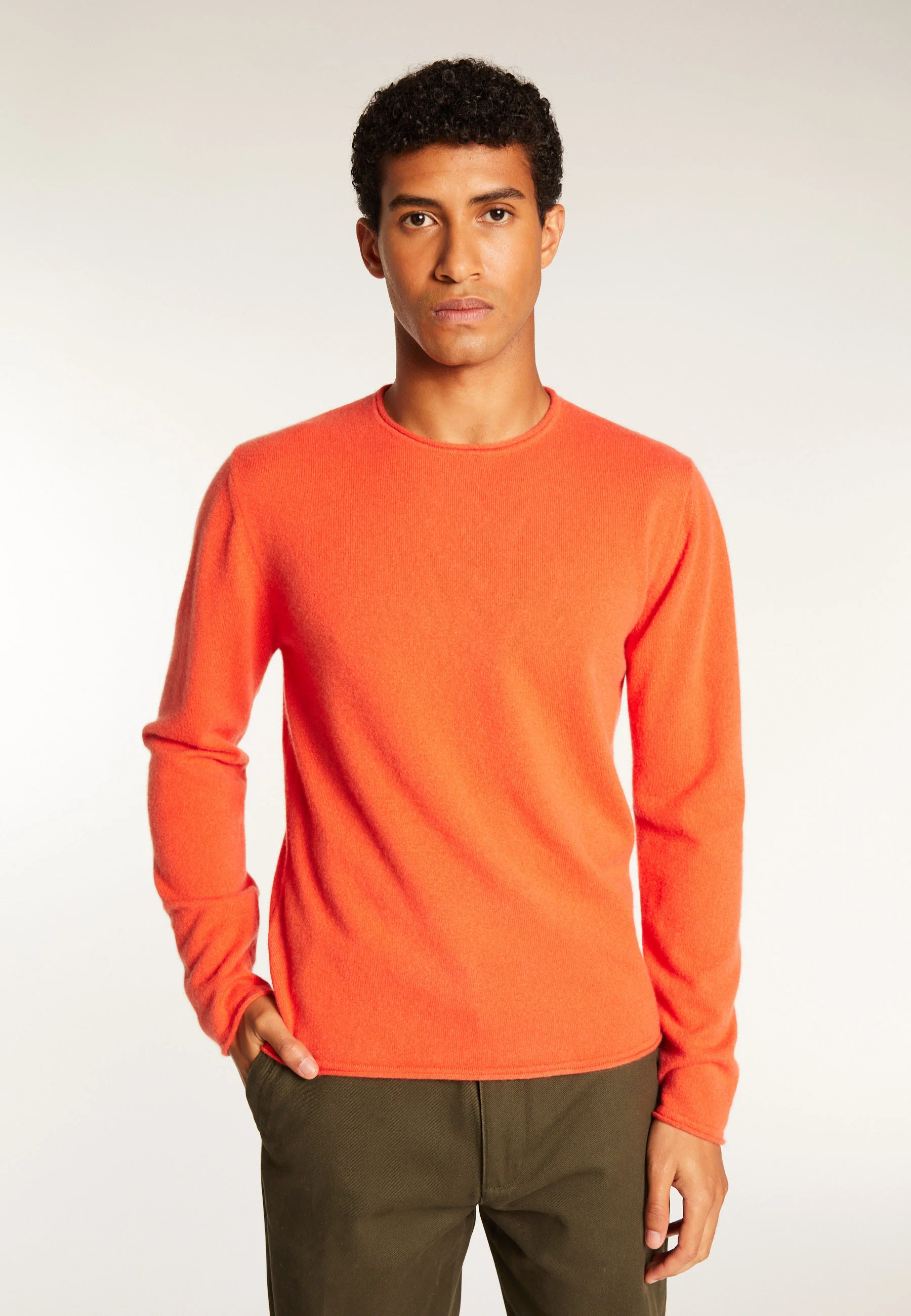 ERNESTOAH24 - Pull cachemire col rond | Orange