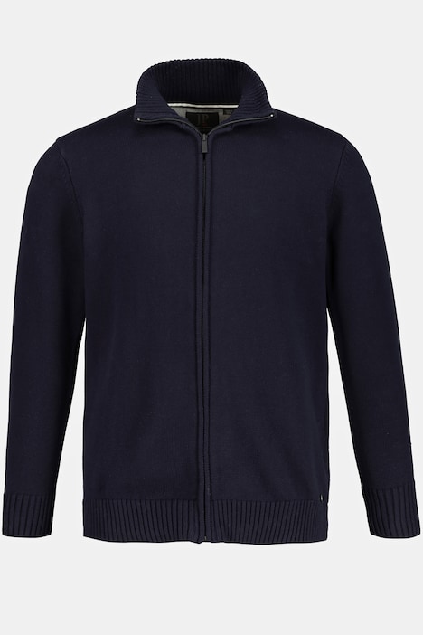 Strickjacke, Stehkragen, Rippbündchen