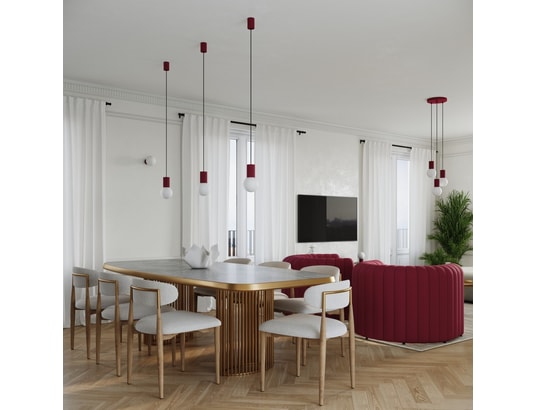 SOLLUX LIGHTING - Lampe à poser halo bordeaux