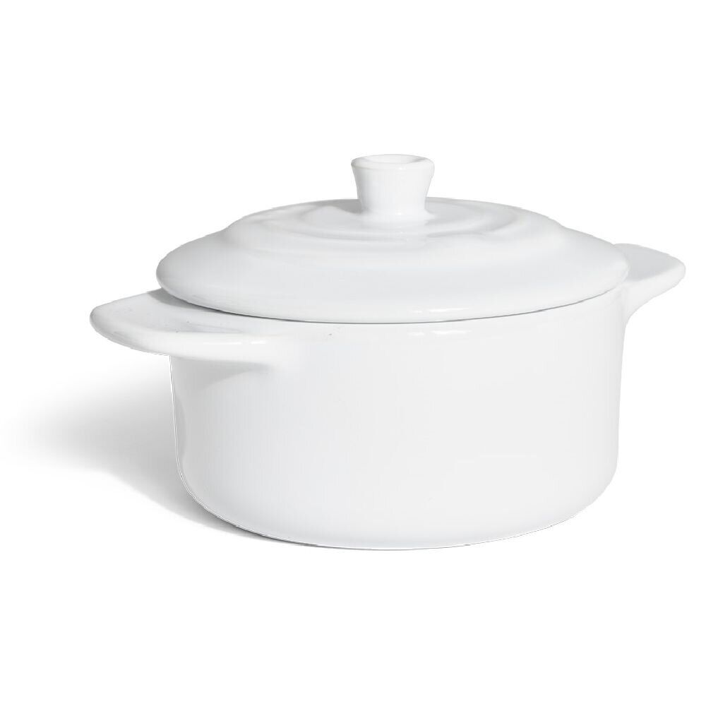 Mini cocotte individuelle en céramique avec couvercle - gris ou blanc