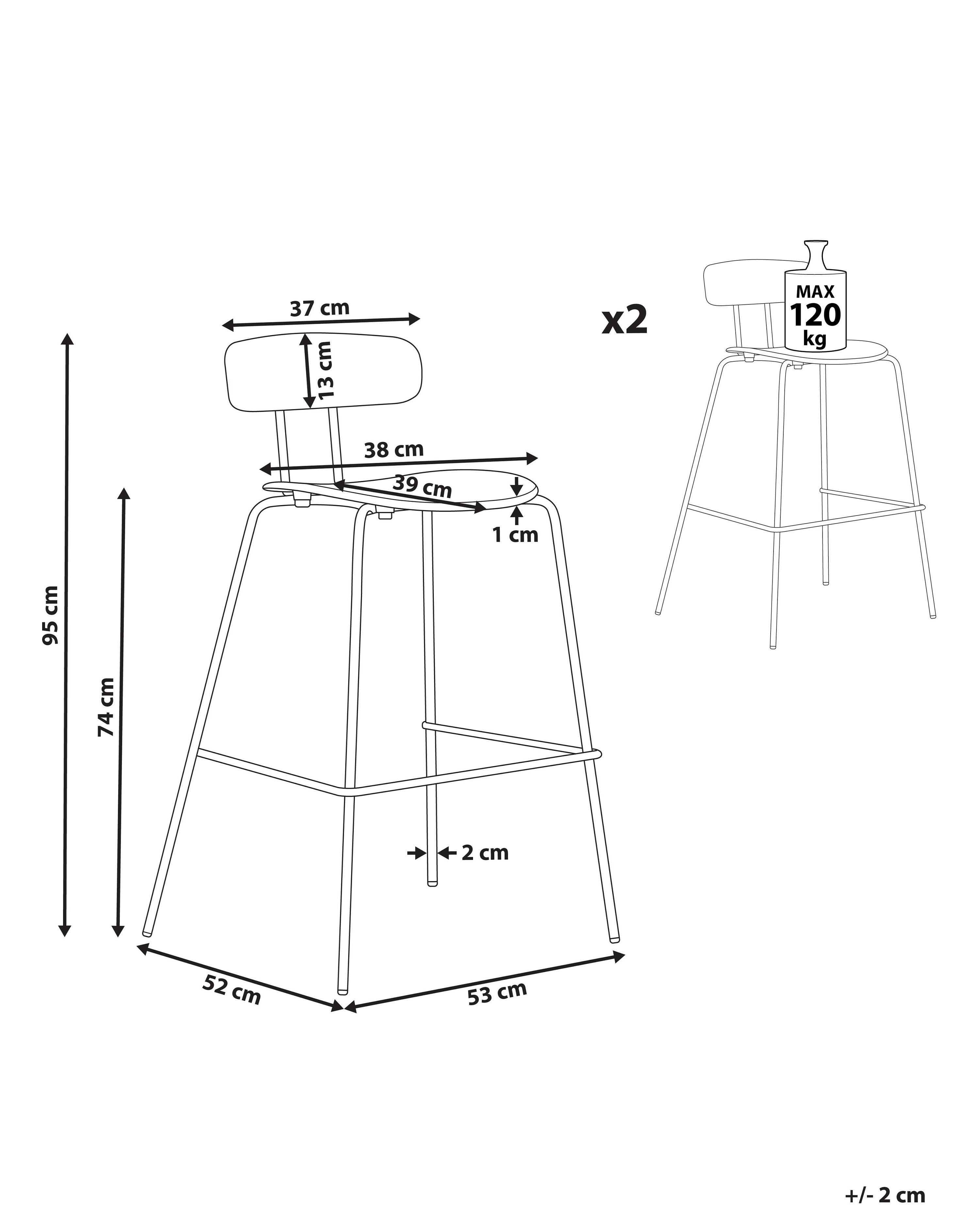 Set van 2 barstoelen SIBLEY Lichtgroen