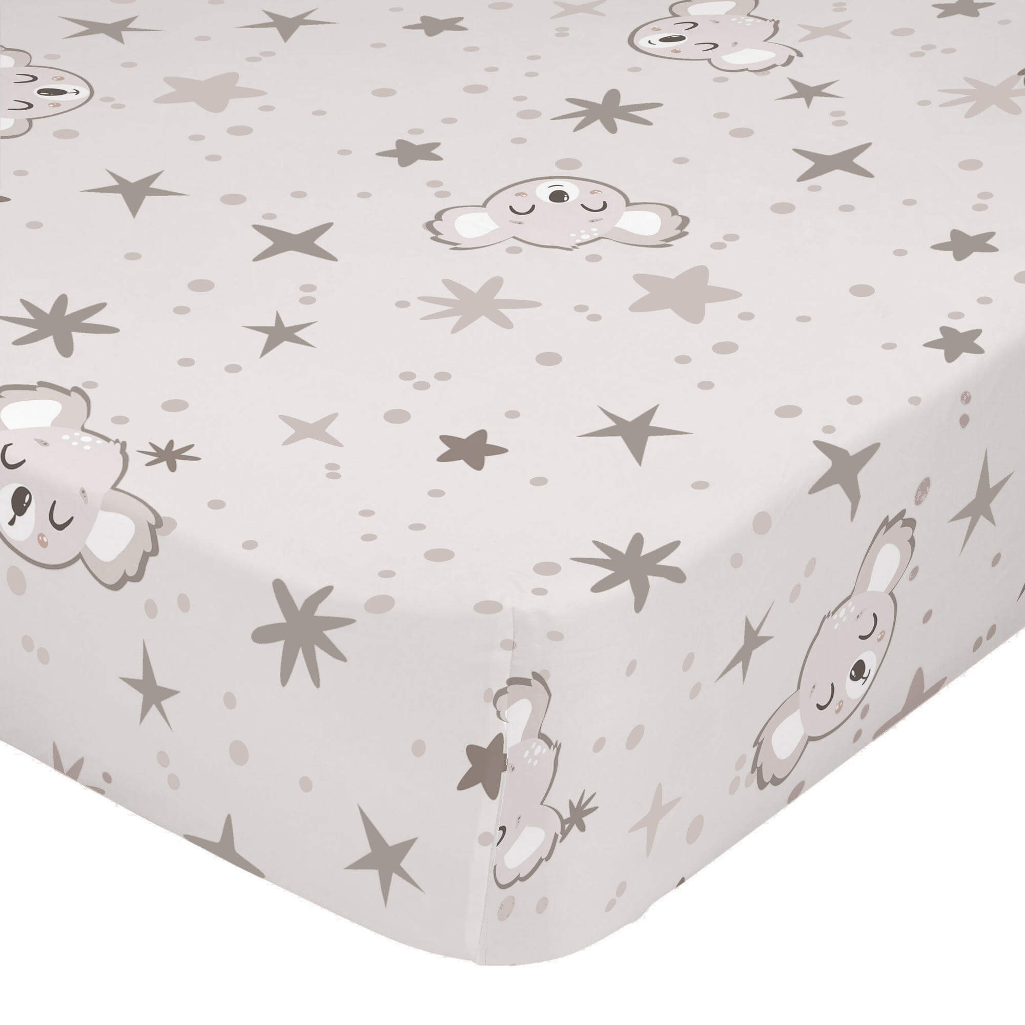 Baby koala Hoeslaken wieg Moshi Moshi, Veelkleurig, 100% katoen, de kwaliteit van 150 hilos