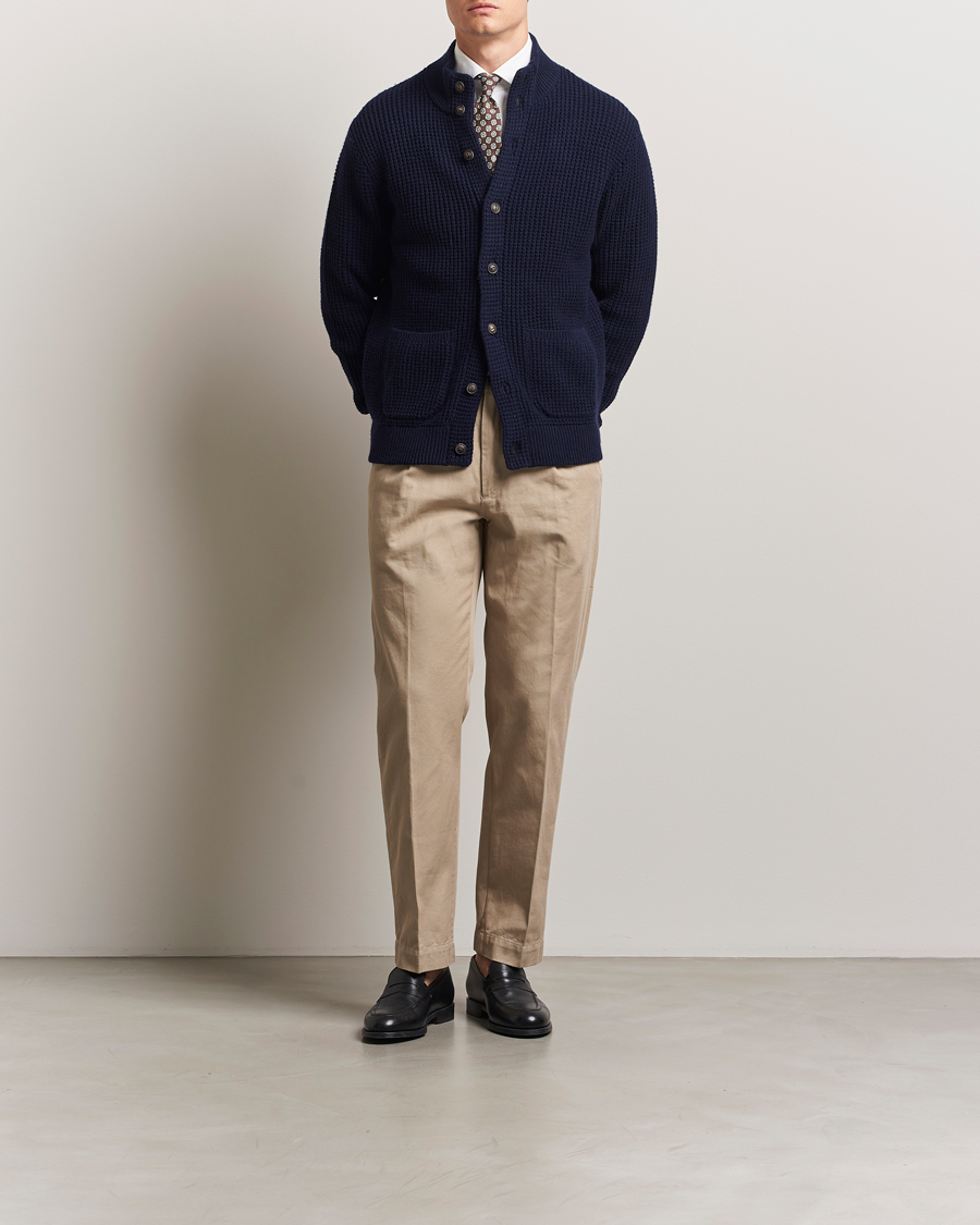 Polo Ralph Lauren Cotton/Wool Button Cardigan Hunter Navy