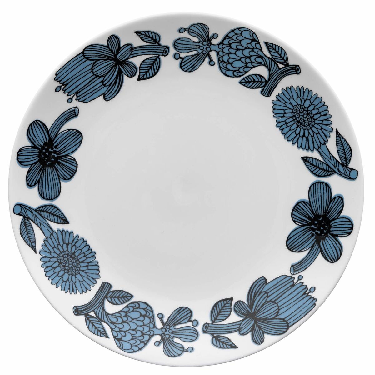 Blå Aster tallerken, 22 cm