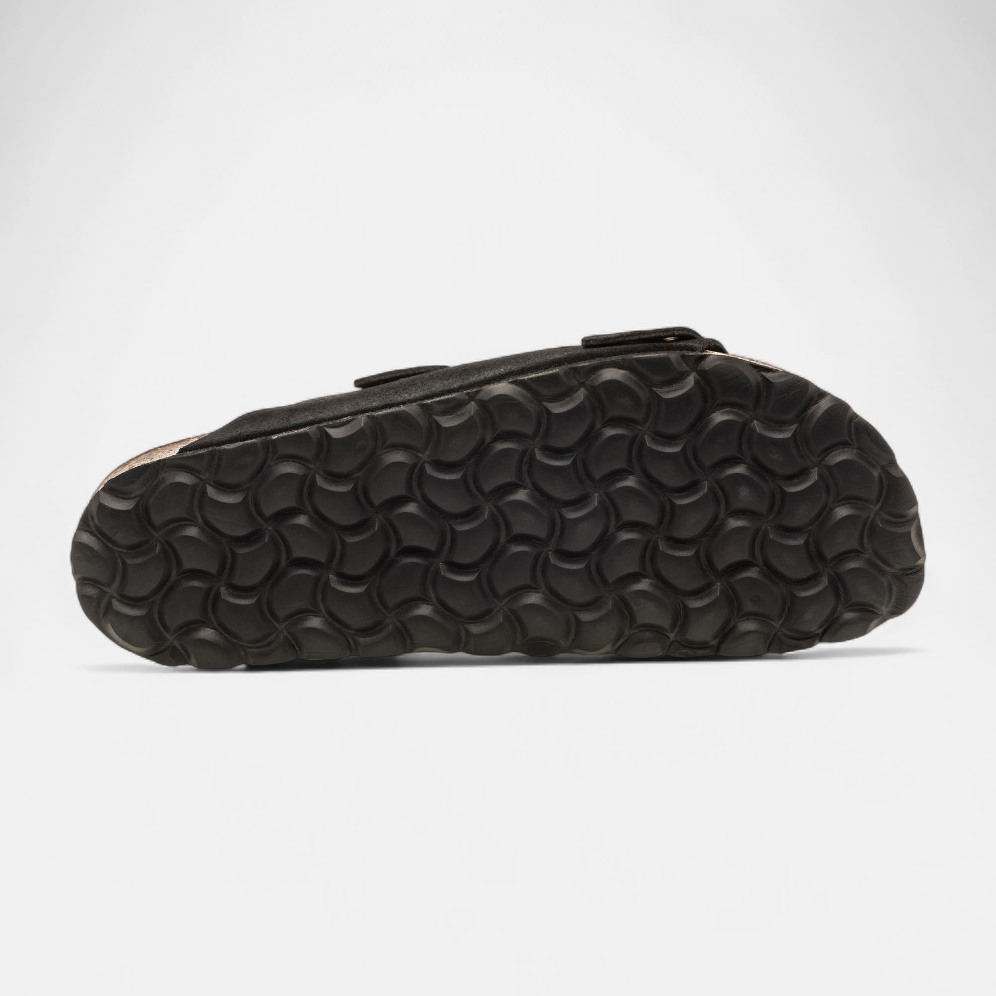 Mules semelle liège Femme en cuir noir