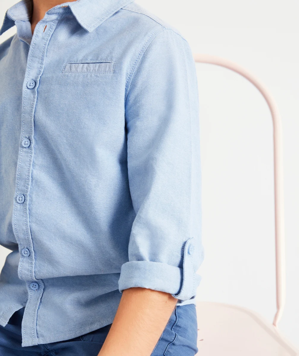 CHEMISE GARÇON EN COTON BLEU