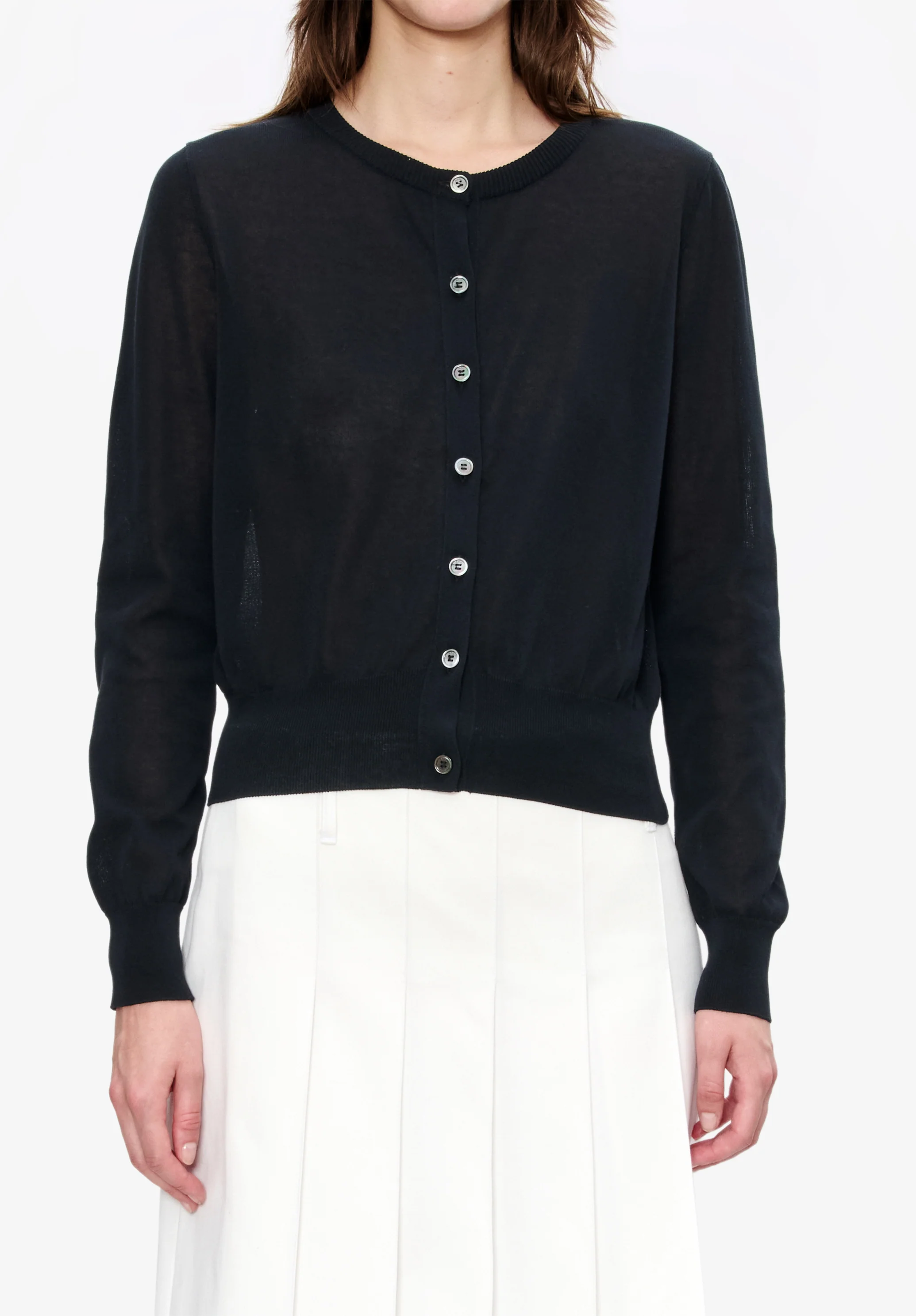 Cardigan noir en coton - Noir
