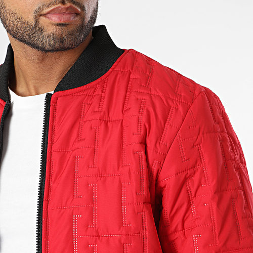 Veste Bomber Réversible Rouge Noir