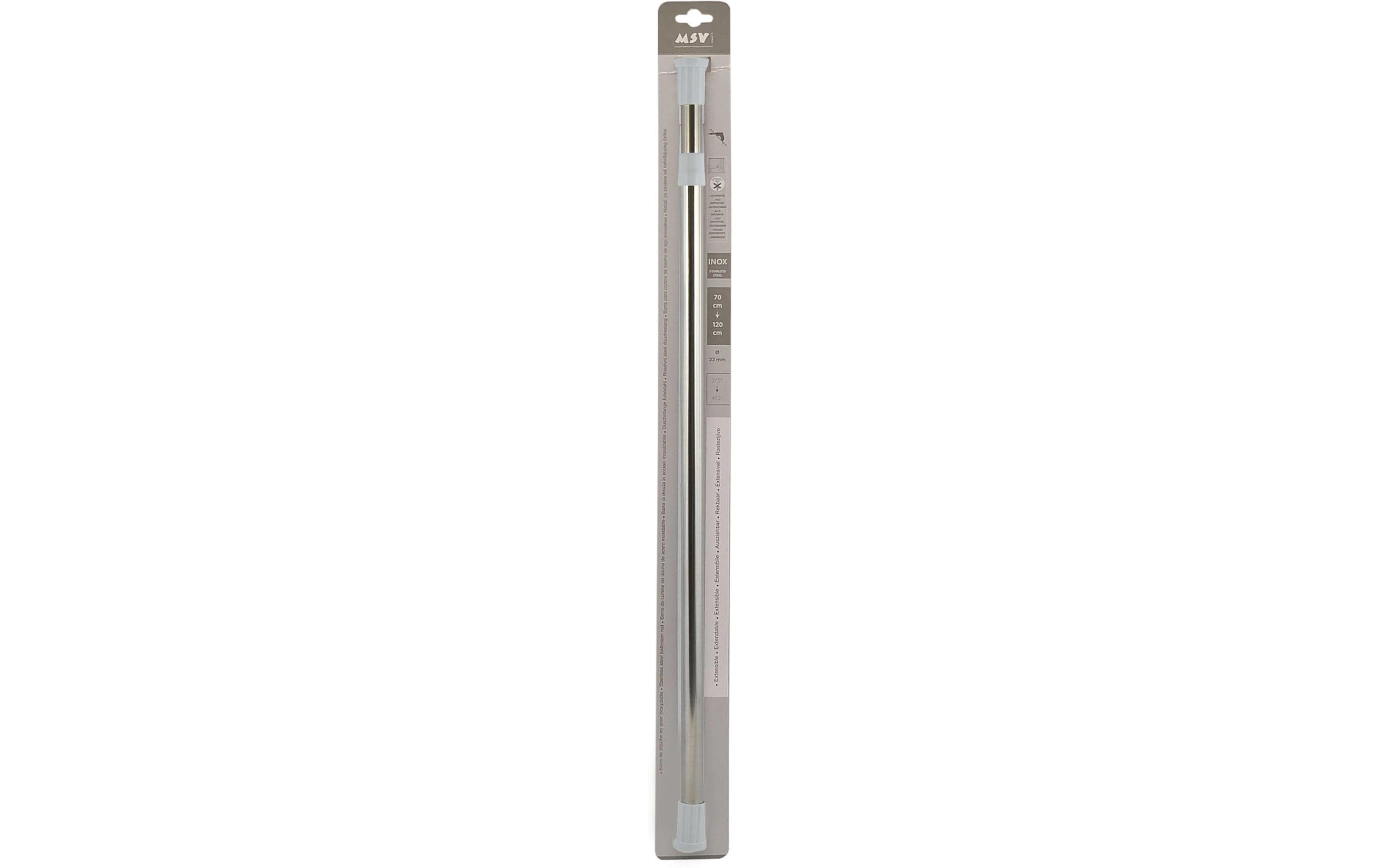 Duschvorhangstange 70 - 120 cm, GrauAusziehbare Duschvorhangstange