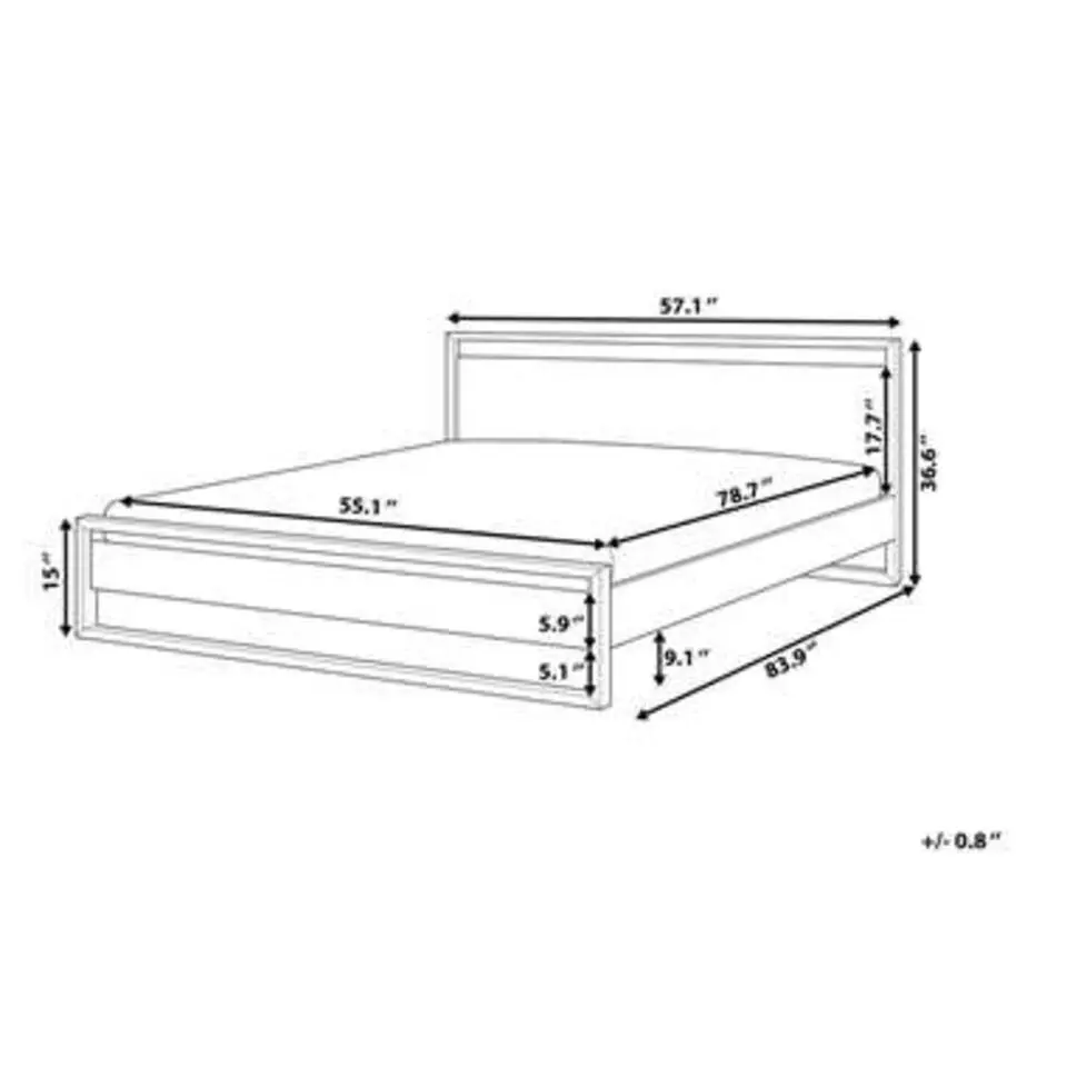GIULIA - Tweepersoonsbed - Donker - 140 x 200 cm - Dennenhout