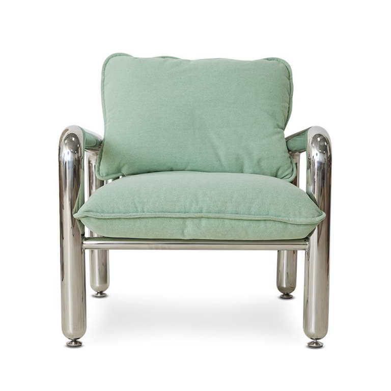 HKliving Chrome Lounge fauteuil velvet, brown