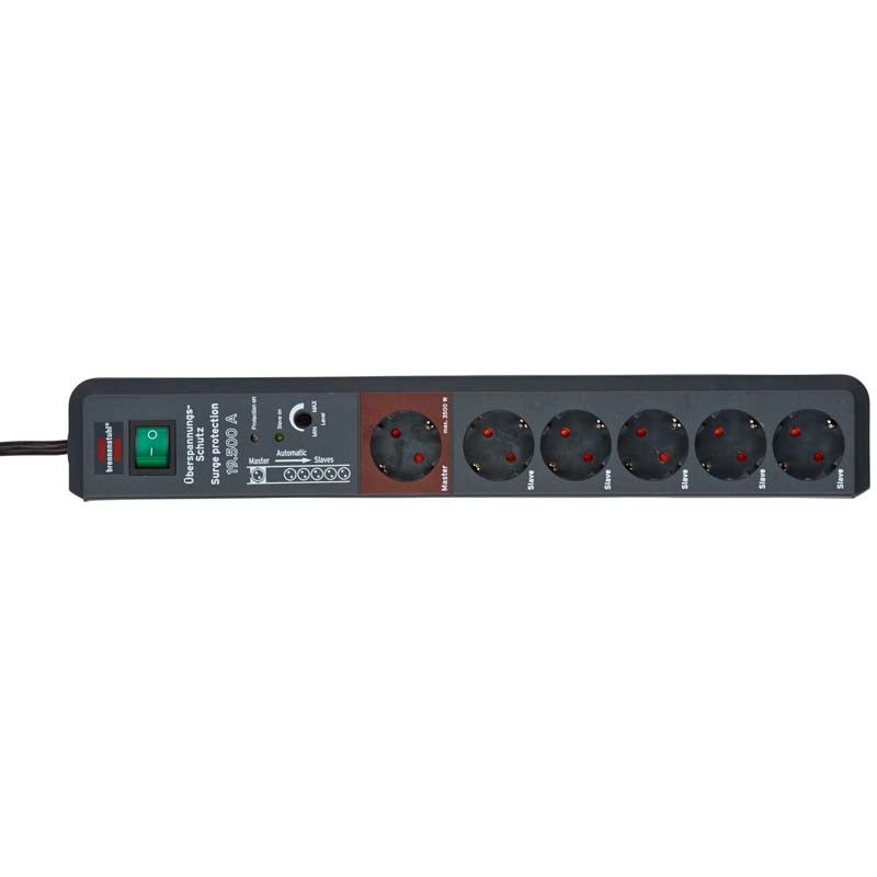 Brennenstuhl Secure-Tec 1159490966 master-slave stekkerdoos 6-voudig 3m zwart