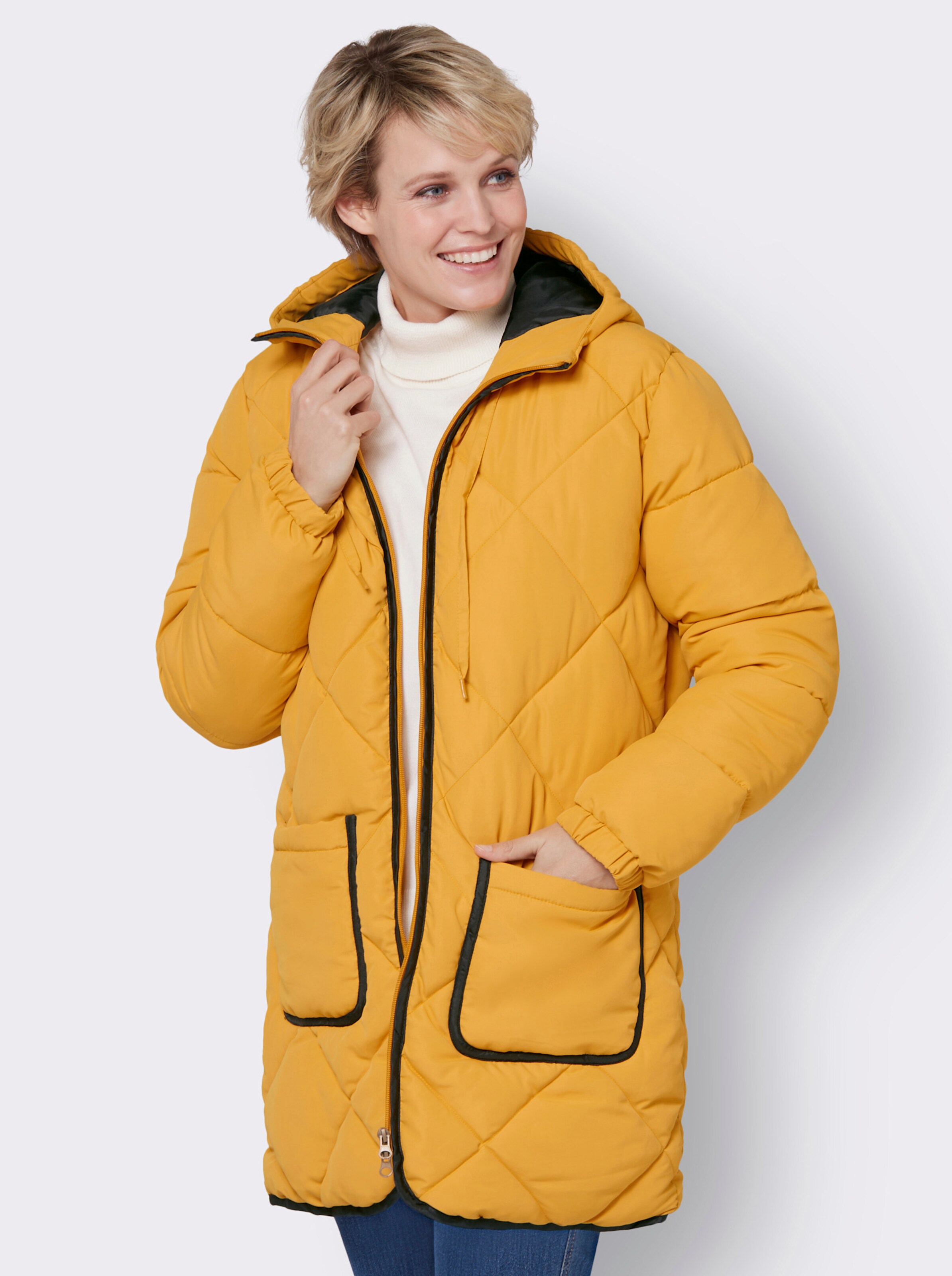 Longjacke mit elastischen Bündchen