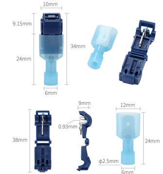 (80er Set) Kabel Verbinder Kit T-Tap Klemmen   Abzweigverbinder Clips - Blau