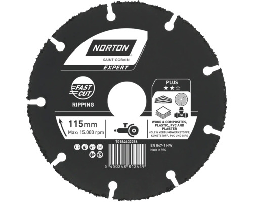 Norton diamantdoorslijpschijf Ø 115 mm 1 stuk
