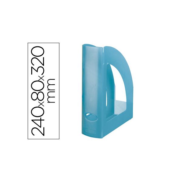 Liderpapel Porta-Revistas Plástico 240x80x320mm Clear Blue - RV02