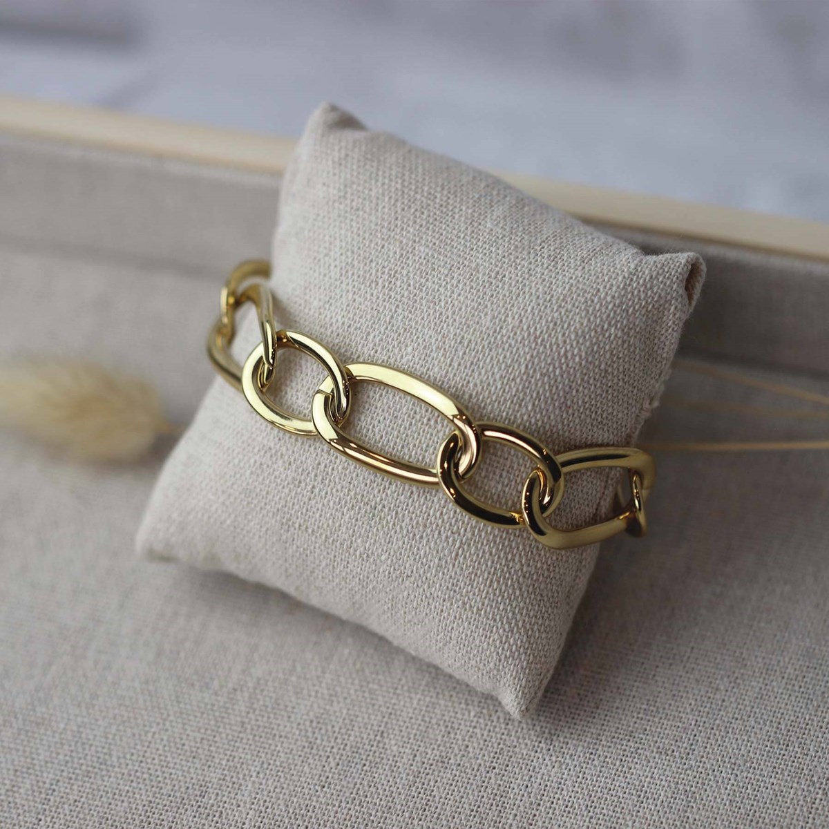 Bracelet Maillons acier doré