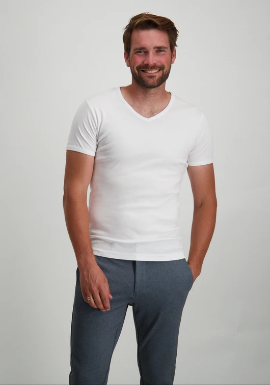 Garage Basic semi bodyfit t-shirt V-hals 0302