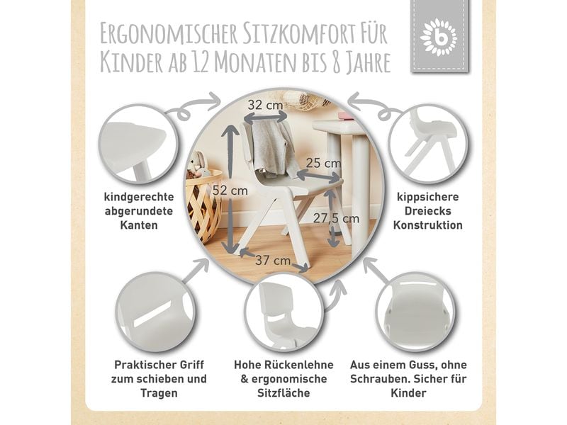 bieco Stuhl Silber Kinderstuhl