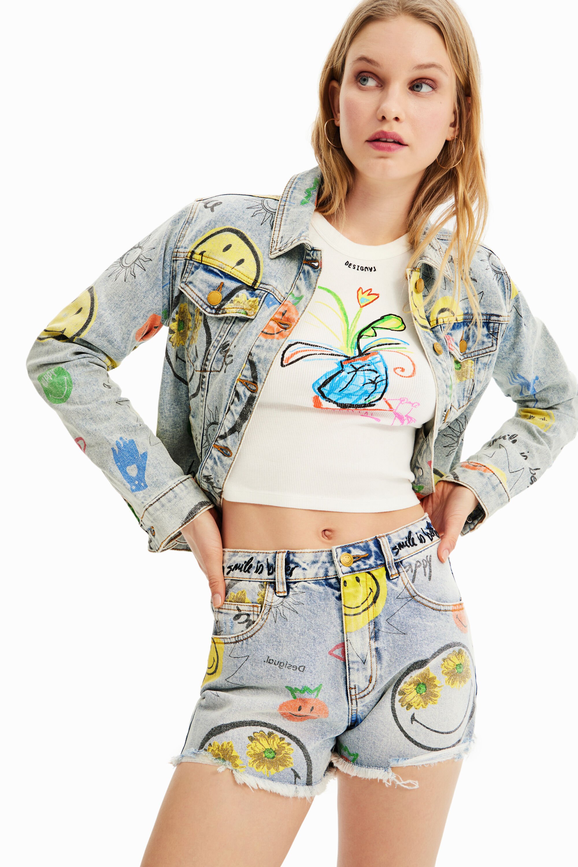 Short en jean Smiley