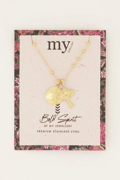 Bold Spirit ketting met kompas & paddenstoel