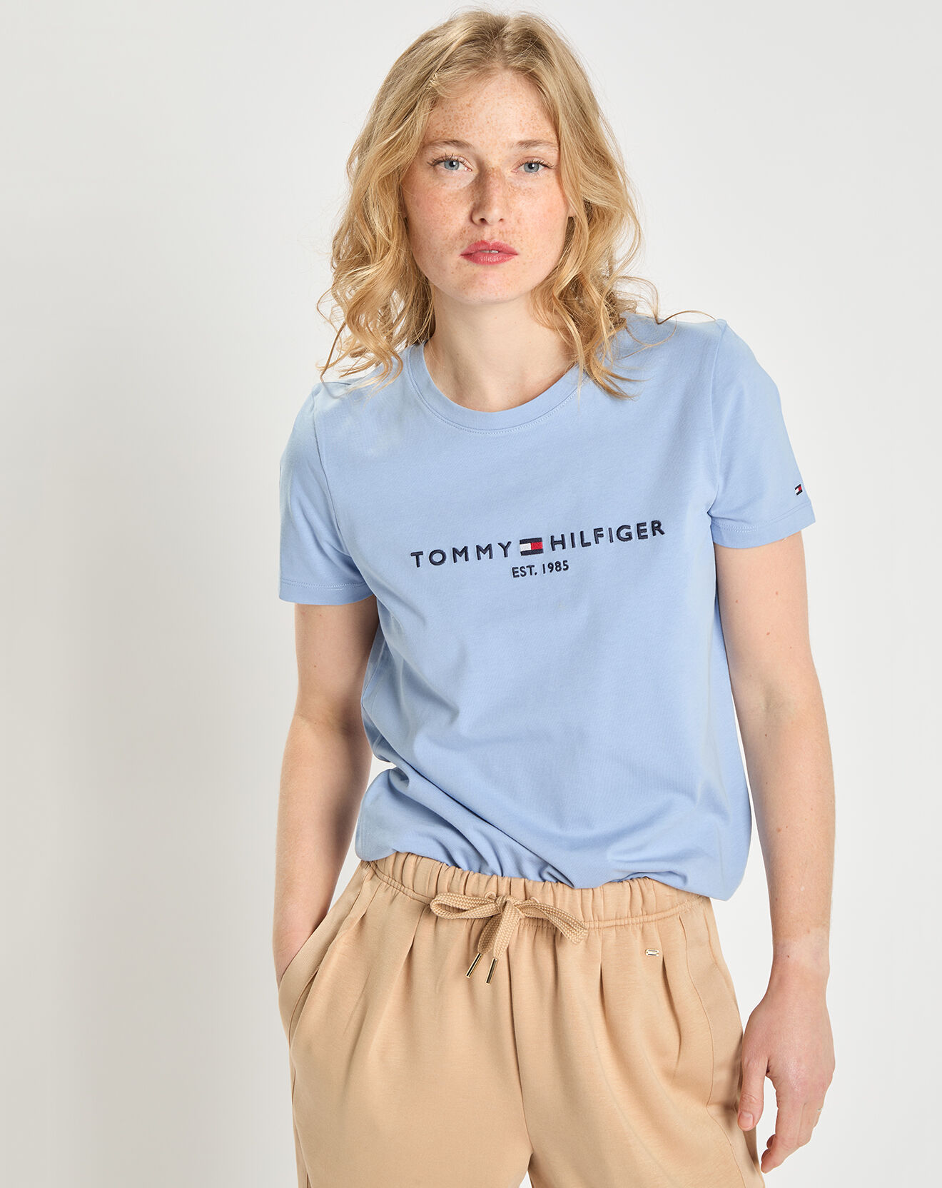 Tommy Hilfiger T-Shirt regular 100% Coton Bio bleu ciel