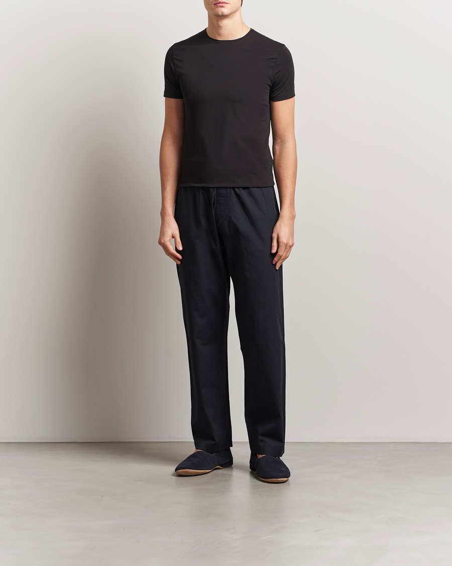 Derek Rose Pima Cotton Crew Neck T-Shirt Black