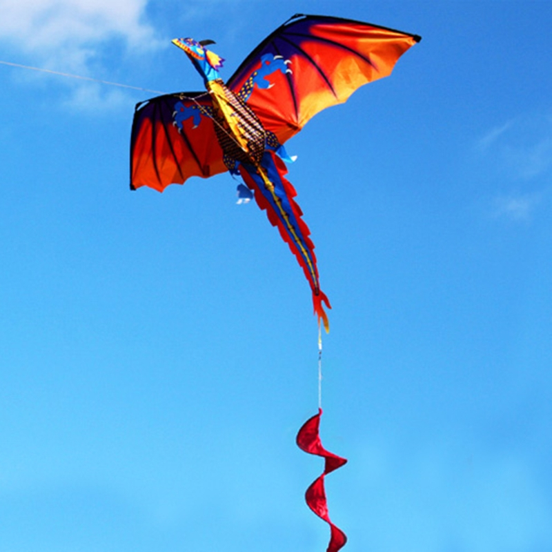 (1.3m) Flug Drachen Herbst Spielzeug Outdoor Flugspielzeug mit Spiralen Streifschwanz - Bunt