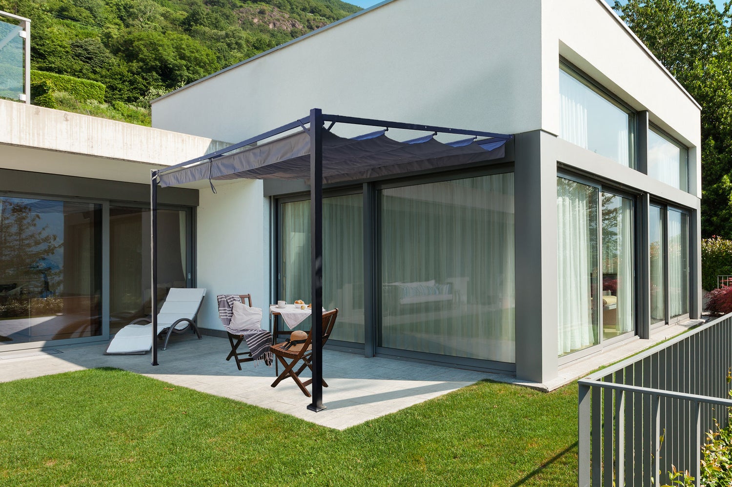 Pergola NOOSA 400L300 Lichtgrijs Wandmontage