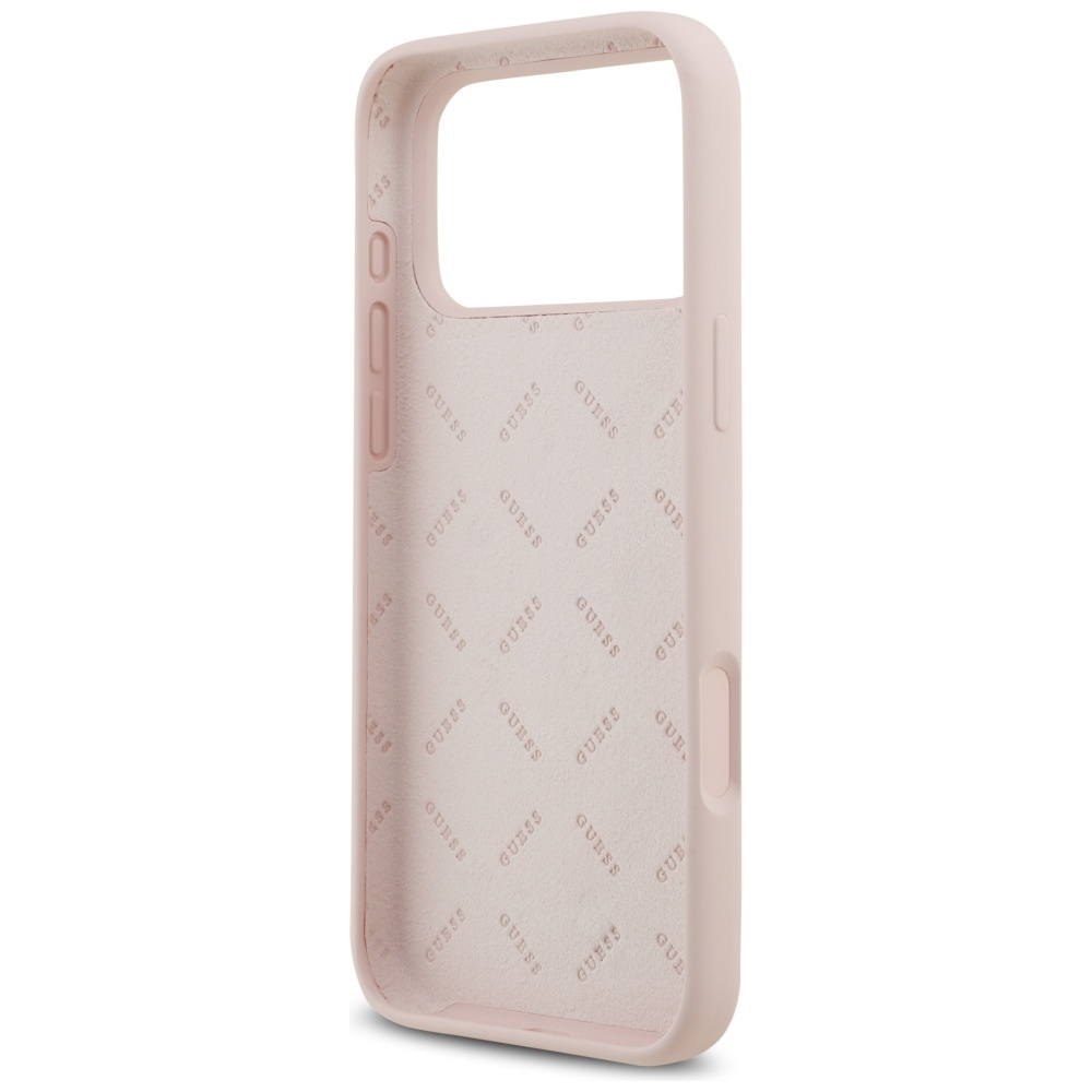 iPhone 17 Pro Max Silikon Hardcase Hülle Big 4G Script (GUHCP17XSC4GSMP) - Rosa