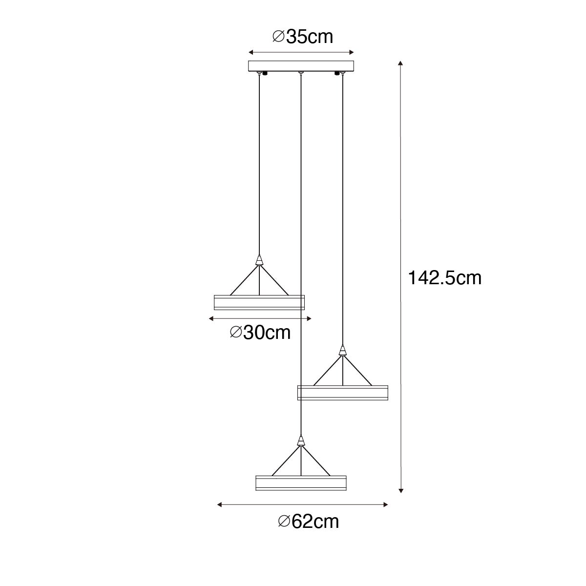 Ronde hanglamp van messing met 3-traps dimbare LED-verlichting - Lyani