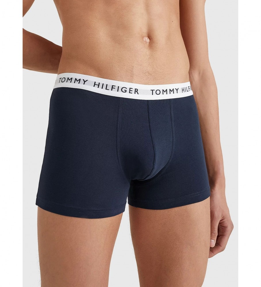 Pacote com 3 cuecas boxer essenciais azul-marinho da Tommy Hilfiger