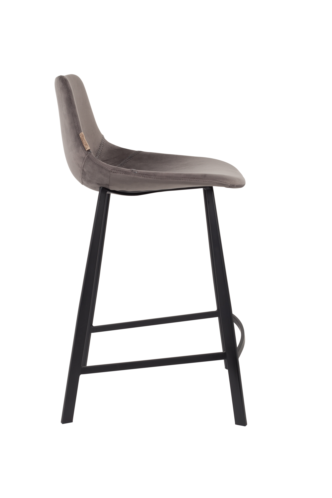 Barkruk Franky velvet (zithoogte 65 cm) grijs - set van 2