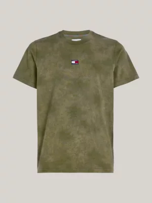 Camiseta Tie-Dye com Estampa de Emblema