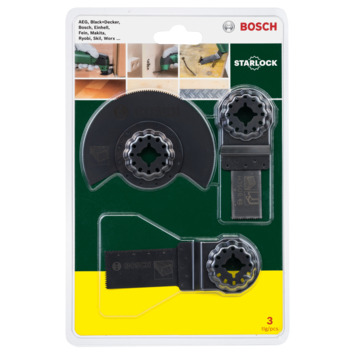 Bosch Starlock multitool accessoires - universele set voor hout en metaal - 3-delig